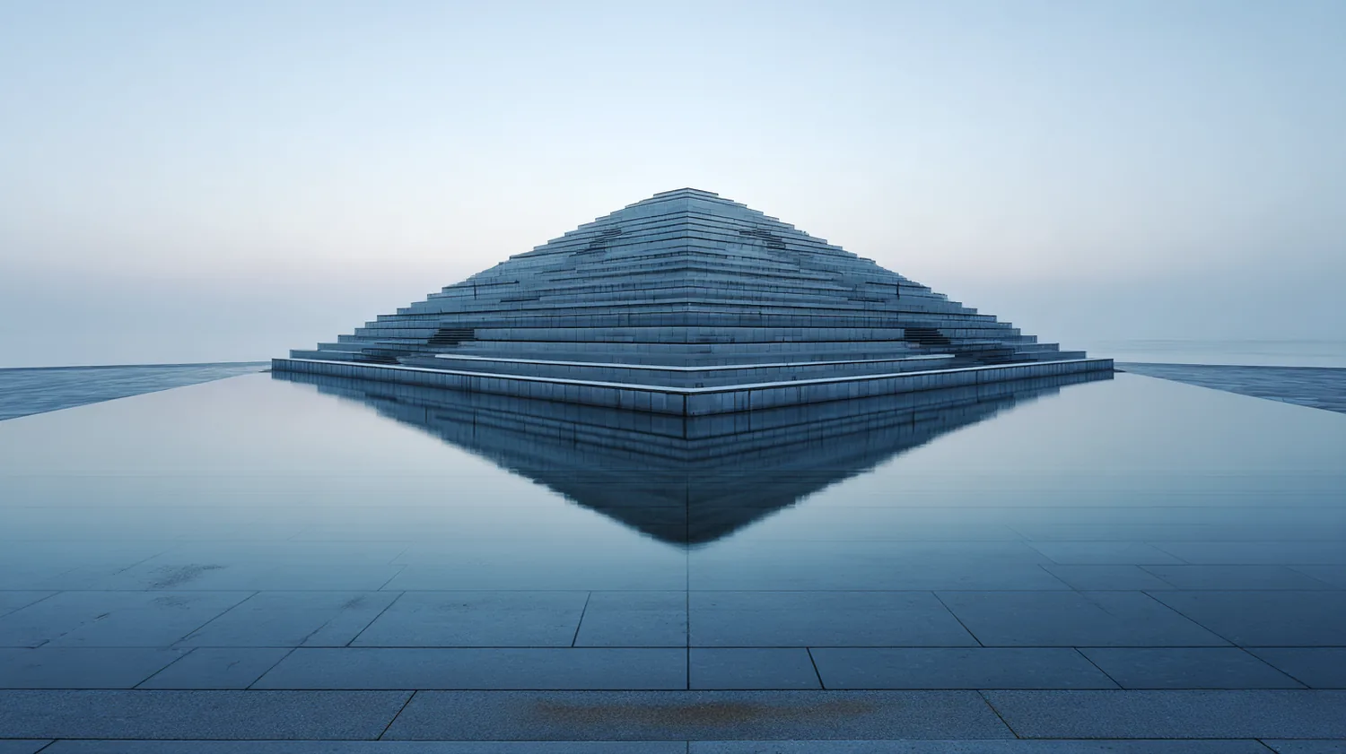 A black glass monolith on a pale salt flat, one slit of white light splitting it, a thin spectrum on the ground